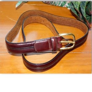 Harness Leather Belt Solid Brass Buckle Size: 38